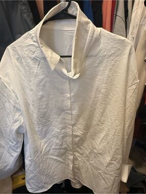 SHEIN White Long Sleeve Button-Up Top